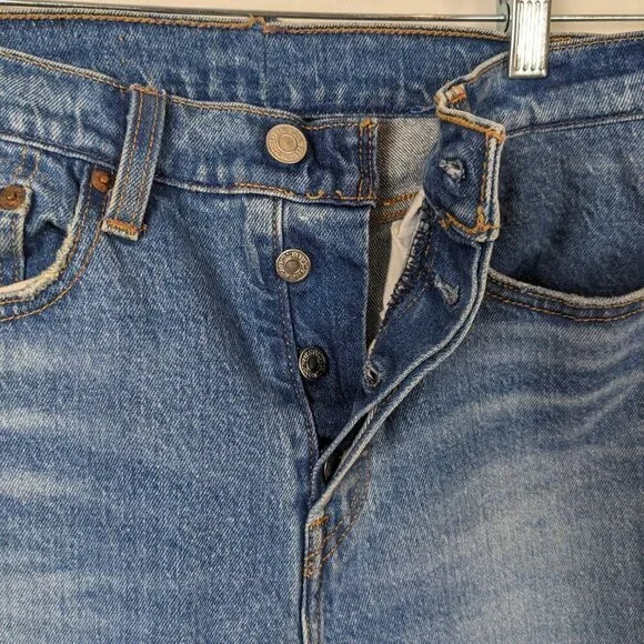 Levi's High Rise Straight Ripped Jeans - Picture 9 of 10